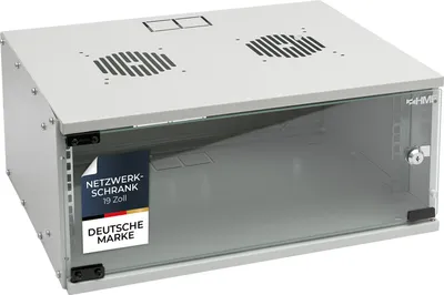 Serverschrank 19 Zoll unmontiert HMF 65700 4 HE Lichtgrau