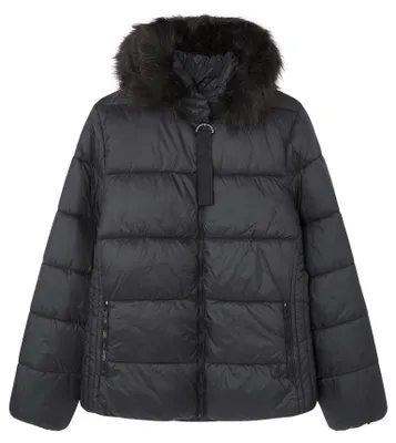 Produktbild von SPRINGFIELD Damen Chaquetacortaconbolsillosycapuchaconpeloenborde Kurze Wasserab
