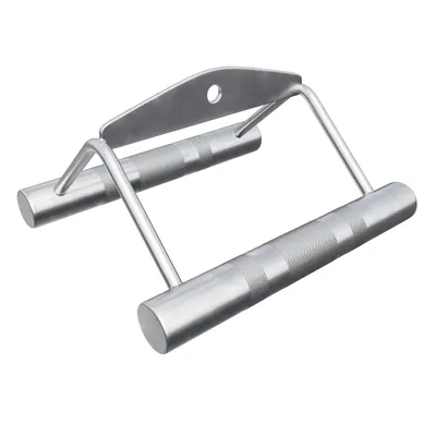 Produktbild von GORILLA SPORTS® Rudergriff - ohne Drehgelenk, Einzeln/Set, bis 200 kg Belastbar, gerändelt, aus Chrom - Parallelgriff, Kabelzuggriff, Seilzug Griff, Latzuggriff