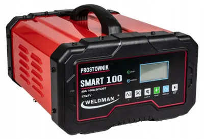 Zdjęcie produktu dla Prostownik Inwertorowy Weldman Smart 100 12V/24V z Rozruchem