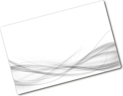 Produktbild von Tulup Glas Herdabdeckplatte - 80x52 cm - Glaskeramikkochfeld-Abdeckung Spritzschutz Glasabdeckplatte - Einteilig - Kunst: Modern & Klassisch - Wellen Abstrakt - Weiß