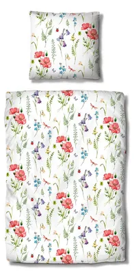 Produktbild von Traumschlaf Mako-Satin Bettwäsche Wildblumenzauber 155x220 cm + 80x80 cm