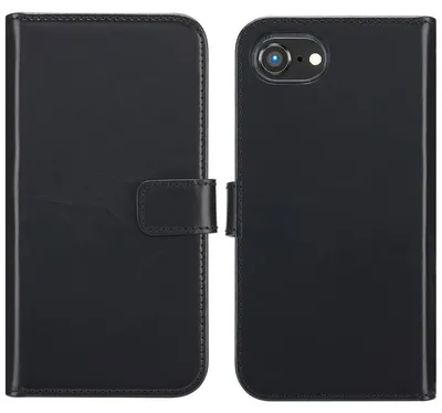 Immagine prodotto di Custodia a libro in vera pelle Selencia per iPhone 16e - Nero
