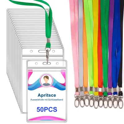 Image de Support vertical pour carte avec cordon – 50 pièces – Multicolore