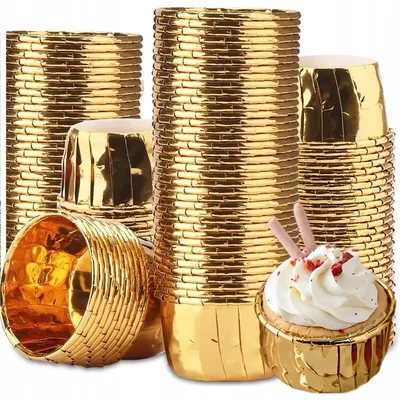 Produktbild von Piniatowe Love Muffinformen Gold 50 Stück Backzubehör
