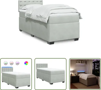 Produktbild von The Living Store Boxspringbett mit Matratze Hellgrau 100x200 cm Samt