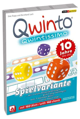 Produktbild von QWINTISSIMO - allererster Variantenblock für das Spiel Qwinto (ZUSATZBLÖCKE)