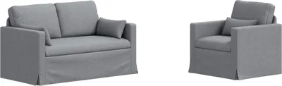 Imagen del producto de vidaXL Juego de sofás, 2 unidades, color gris claro, tapizado en tela