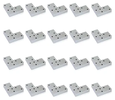 Zdjęcie produktu dla Emuca Pakiet 20 nóżek meblowych Alumix 8, wysokość 12 mm, Plastik, Szary metaliczny