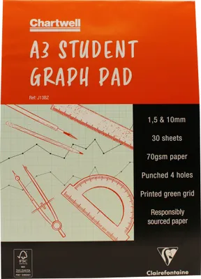 Produktbild von Clairefontaine 5x Chartwell Block geleimt, 50 Blatt A3 70g 1,5 & 10mm - J13BZ