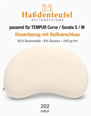 Produktbild von Kissenbezug passend für TEMPUR Curve & Sonata S/M – 61 × 40 cm, KI-generiertes Bild