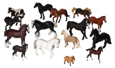Productafbeelding van Mojo paarden speelfiguren, schoolsset, 15-delig, realistisch speelgoed