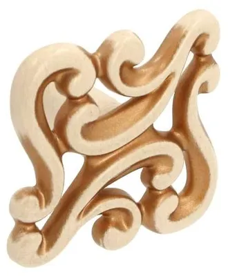Produktbild von Knopf für Möbel aus Zamak, Durchmesser 38 mm x 23 mm, goldene, elfenbeinfarbene Patina. Set mit 25 Stück