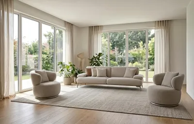Productafbeelding van Bankstel, 3-zits, modern, beige, luxe, design