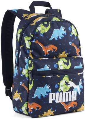 Image de PUMA sac à dos Phase AOP Small Backpack Puma Navy - Sporty Dino AOP bleu marine