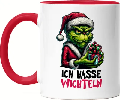 Produktbild von Ich hasse Wichteln Tasse Rot Sarkastisch Anti Weihnachten Wichtelgeschenk Humor