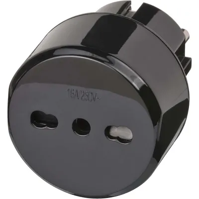 Image de Adaptateur de prise de voyage Italie/protection de contact noir