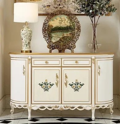 Produktbild von Klassisches Weißes Sideboard Designer Kommode Holz Buffetschrank
