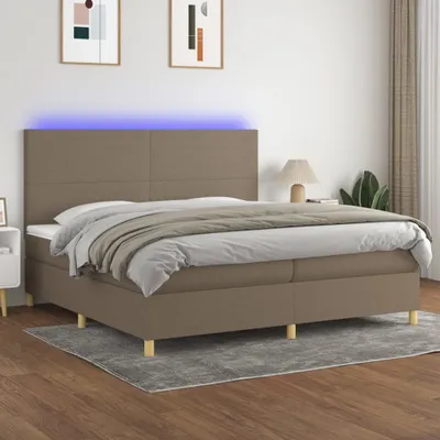 Produktbild von Maison Exclusive - Boxspringbett mit Matratze & LED Taupe 200x200 cm Stoff