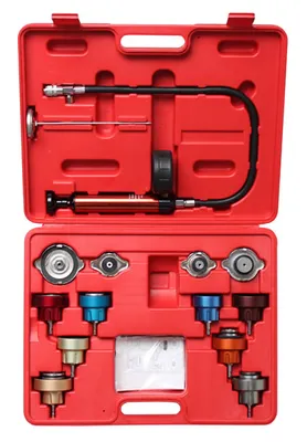 Image de BSD Testeur de système de refroidissement de voiture - Testeur universel de pression de radiateur de voiture, Testeur de pression de radiateur de voiture - 14 pièces