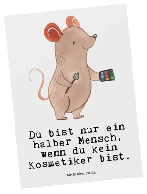 Produktbild von Mr. & Mrs. Panda Grußkarte Kosmetiker Herz - Weiß - Geschenk, Spruch, Postkarten, Ausbildung, Postkarte, Ansichtskarte, einzelkarte, Ansichtskarten, Beauty Salon, Lustig
