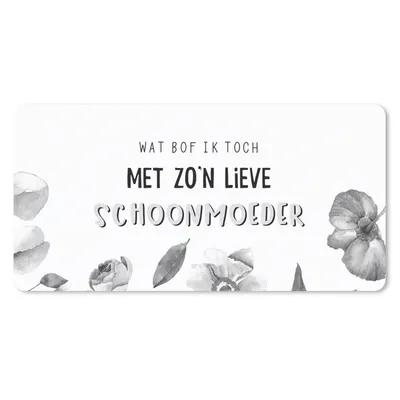 Produktbild von MuchoWow® Mauspad Mousepad Geschenk zum Muttertag - Zitate - Schwiegermutter - Schwarz und weiß 60x30 cm - Mousepads - Maus Mat - Pad - Mausunterlage - Nachhaltig