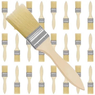 Produktbild von Kurtzy Pinselset (25 Stk) - 3,81 cm Profi Malerpinsel mit Holzgriff, Pinsel Set für Farben, Lack, Beizen, Klebstoffe - Flachpinsel, Lasurpinsel,