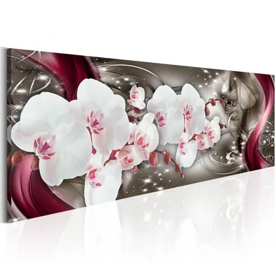 Produktbild von Modernes Wandbild b-C-0042-b-b (135x45) - 1 Teilig Bilder Fotografie auf Leinwand Foto Bild Dekoration Wand Bilder Kunstdruck ABSTRAKT BLUMEN ORCHIDEE