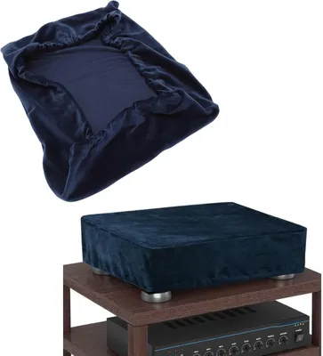 Productafbeelding van Platenspeler Stofkap - Draaitafel Beschermer - Apparatuur Beschermen - Elastische Zachte Stof - 22 x 13 x 4 cm - Blauw