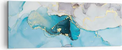 Produktbild von Bild auf Leinwand - Leinwandbild - Einteilig - Marmor Modern Blau - 140x50cm - Wand Bild - Wanddeko - Wandbilder - Leinwanddruck - Bilder - Wanddekoration - Leinwand bilder - Wandbild - AB140x50-4792