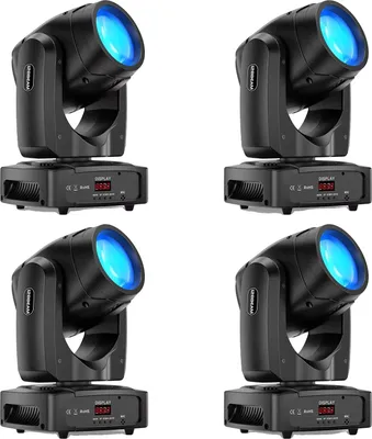 Obrázek produktu pro Pohyblivé světla, výkon 200 W, ovládání DMX, ZQ02255 – 4 kusy, zástrčka EU