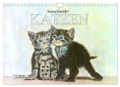 Produktbild von KATZEN PortraiTierART (Wandkalender 2027 DIN A4 quer), CALVENDO Monatskalender