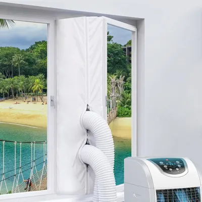 Image de Joint d'étanchéité pour fenêtre de 4 mètres - Climatiseur mobile - Sèche-linge - Sèche-linge à évacuation - Kit de joint d'étanchéité - Installation facile - Kit de joint d'étanchéité pour fenêtre