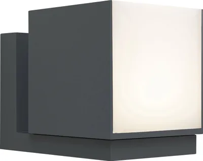 Produktbild von LUTEC CUBA, Wandbeleuchtung für den Außenbereich, Grau, Aluminium, Polycarbonat (PC), IP54, Fassade, Garage, I