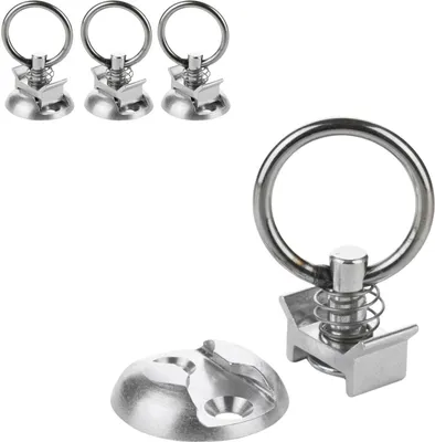 Produktbild von Airline Zurrpunkt mit Single Fitting Airlineschiene Einzel Halter Anker Platte 4 Stück