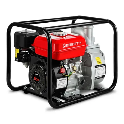 Immagine prodotto di Pompa per acqua EBERTH 6,5 CV con 60.000 l/h e 30 m di prevalenza, attacco da 3 pollici, pompa per acqua sporca da giardino con motore a 4 tempi e 7 m di prevalenza di aspirazione