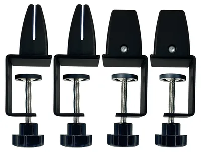 Schreibtischteiler-Klammern, Aluminium, schwarz, 4 Stück, für Paneele 1/8"–1"