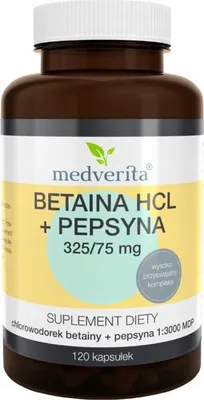 Obrázok produktu pre MEDVERITA Betaín HCL + pepsín DIGESTION MAGENSAFT 120 kapsúl