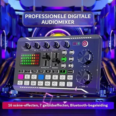 Zdjęcie produktu dla Konsola DJ-ska – interfejs audio – konsola stereo z Bluetooth i efektami – zmiana języka – model F988 do transmisji na żywo, YouTube, komputera i gier