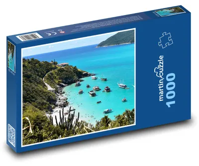 Produktbild von Puzzle 1000 Meerbucht mit Booten - martinpuzzle