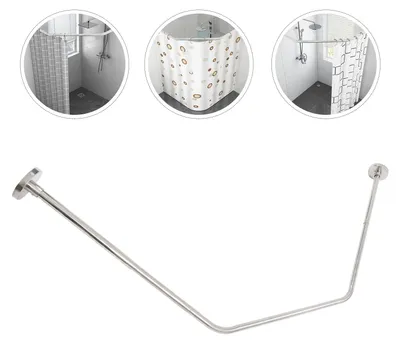 Immagine prodotto di Tenda da doccia - Barra angolare a forma di diamante - Acciaio inossidabile 304 - Per vasca da bagno - Argento