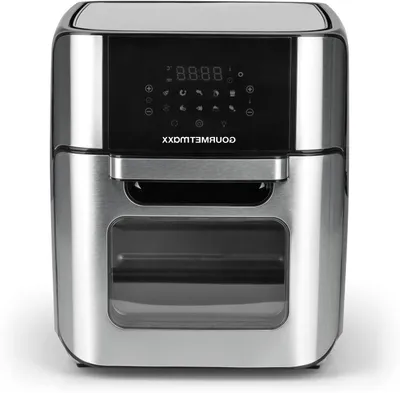 Obrázek produktu pro Fritovací trouba s horkým vzduchem – Airfryer – Trouba s konvekční funkcí – Otočný hrot – Objem 12 litrů – Stříbrná barva
