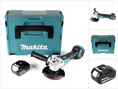 Obrázek produktu pro Akumulátorová úhlová bruska Makita DGA 511 T1J 18V 125mm bezkartáčová + 1x akumulátor 5,0Ah + Makpac - bez nabíječky