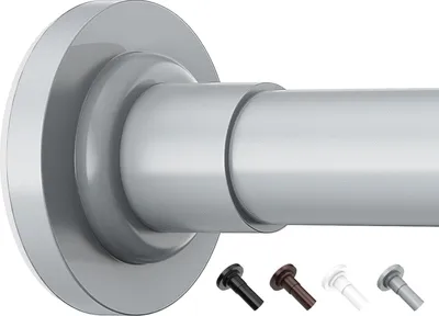 Produktbild von Teleskop Gardinenstange ohne Bohren - Duschvorhangstange - 53-226 cm - grau