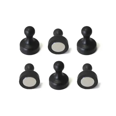 Produktbild von ALLboards Magnet schwarz Metall 1.9 x 2.5 cm 6 St