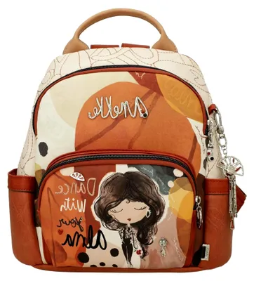 Produktbild von Alma Diebstahlschutz-Rucksack, Sicherheit und Stil, Geheimfächer und verstellbare Griffe, Maße: 28 x 29 x 14 cm, Zubehör und Accessoires für Damen, Mehrfarbig