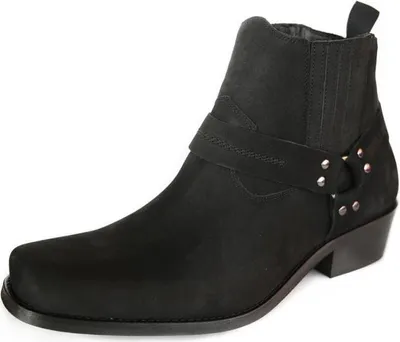Produktbild von Leder Stiefelette Cowboy Modell 2000 - Schuhgröße: EUR 44 | Farbe: Schwarz