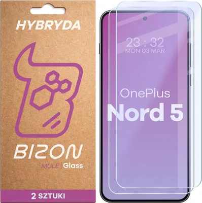 Produktbild von 2x Flexibles Hybridglas für OnePlus Nord 5, Bizon Glass Mule Duo