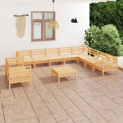 Zdjęcie produktu dla Maison Exclusive - 11-cz. zestaw wypoczynkowy do ogrodu, lite drewno sosnowe