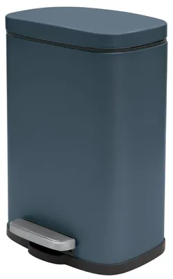 Image de Spirella Seau à cosmétique 5 litres en inox avec abaissement automatique et seau intérieur "Akira" Poubelle de salle de bains Softclose Poubelle pétrole